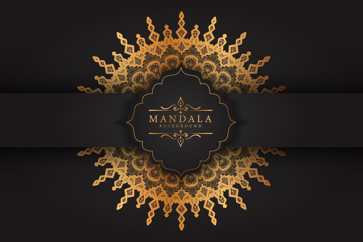 Luxus-Mandala-Hintergrunddesign mit goldenem Farbmuster. vektor