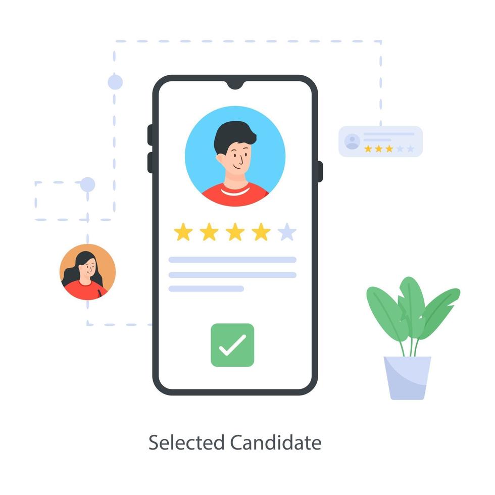 ausgewählte Kandidaten-App vektor