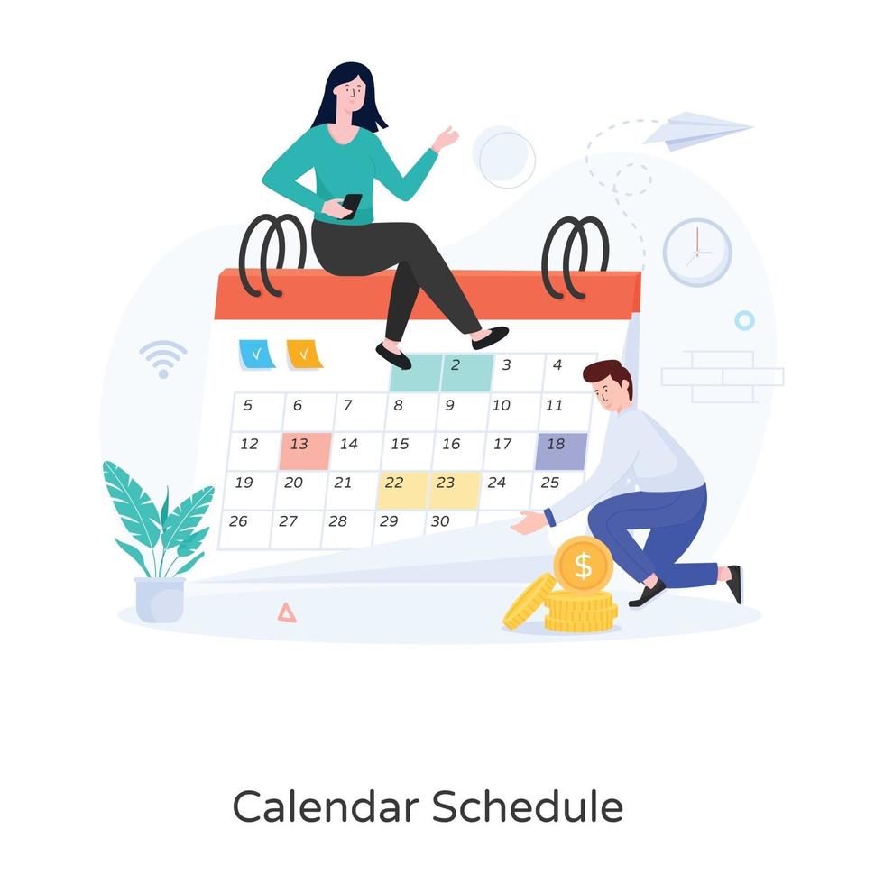 trendigt kalenderschema vektor