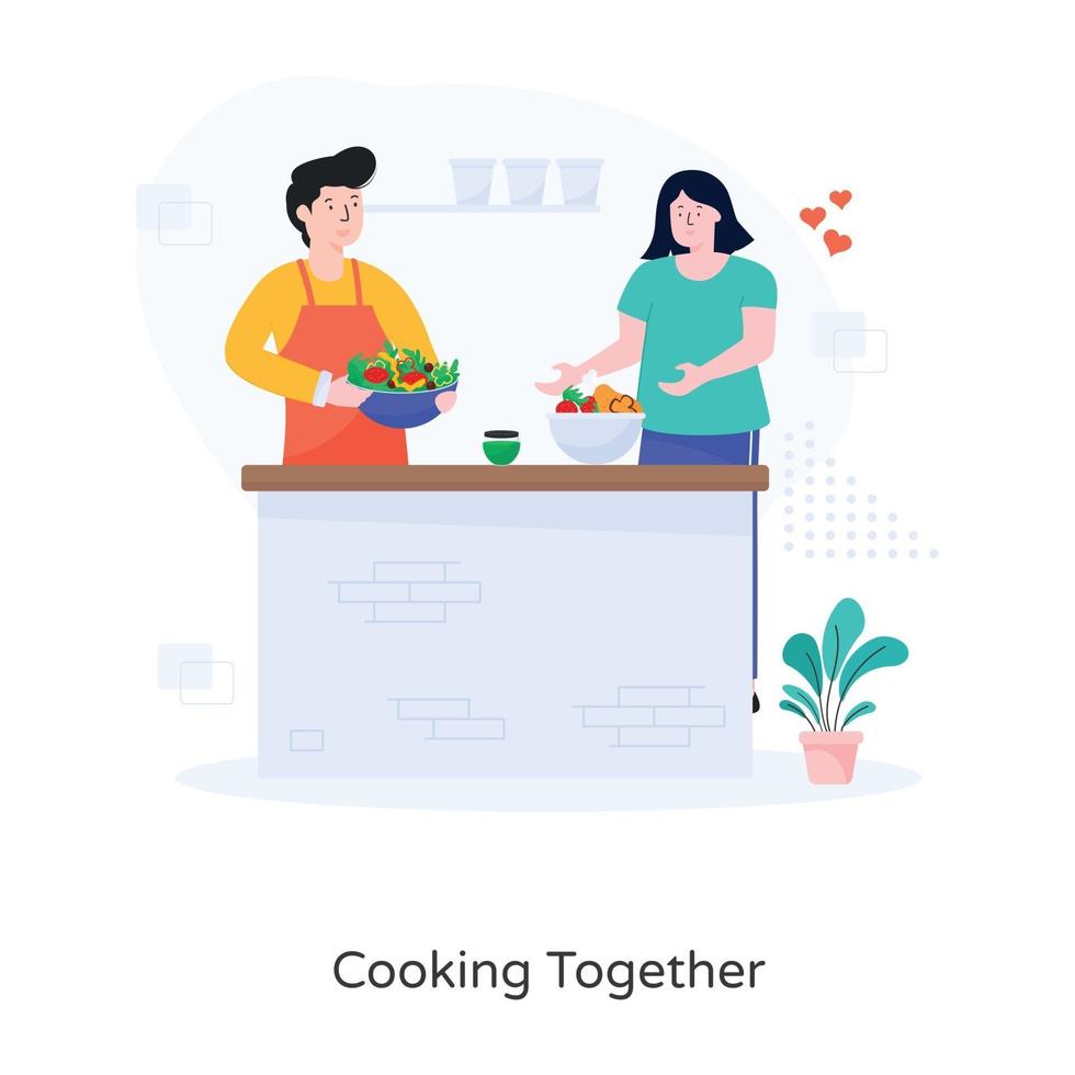 par lagar mat tillsammans vektor