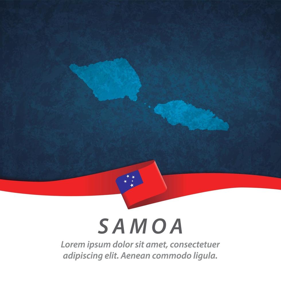 Samoa-Flagge mit Karte vektor