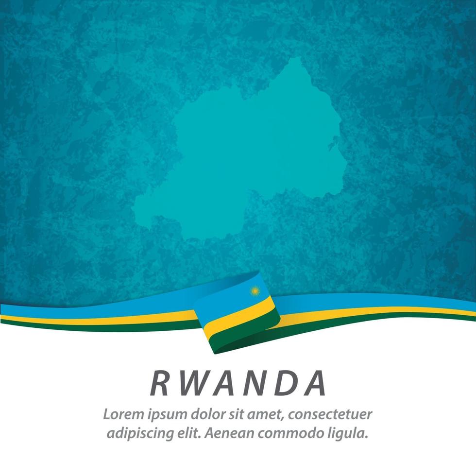 Ruanda-Flagge mit Karte vektor