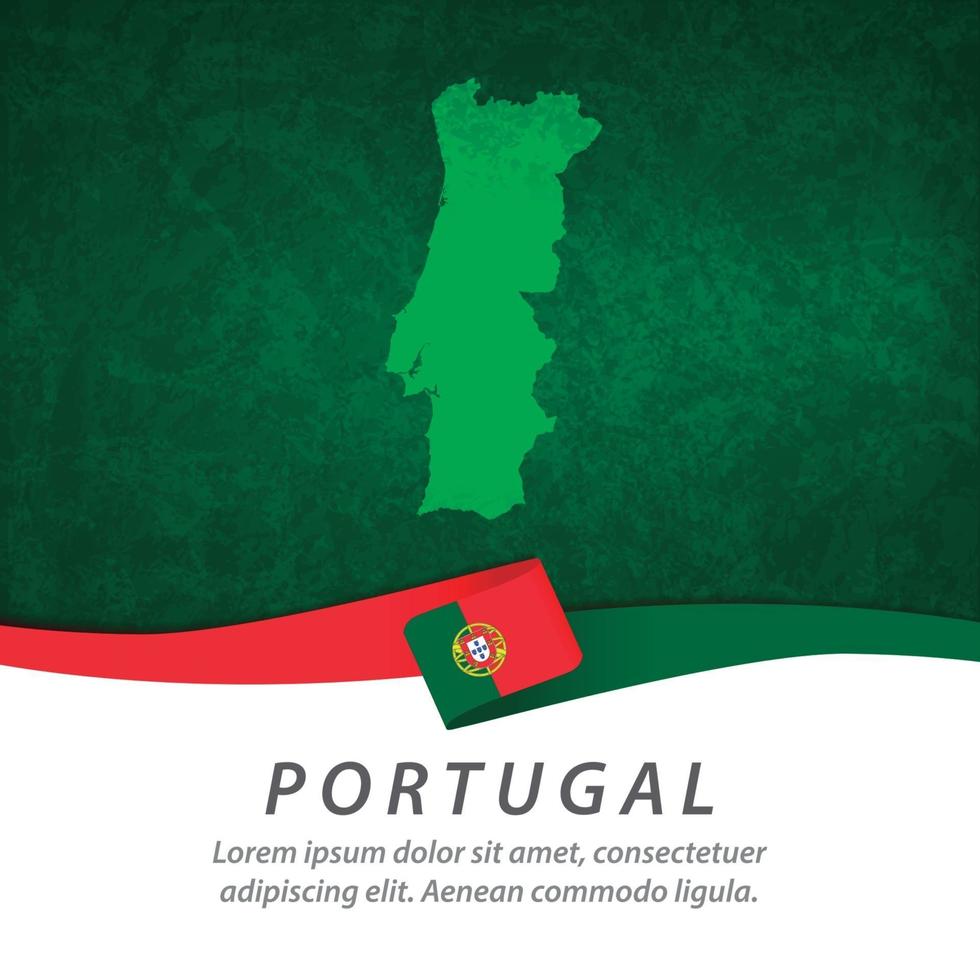 Portugal-Flagge mit Karte vektor