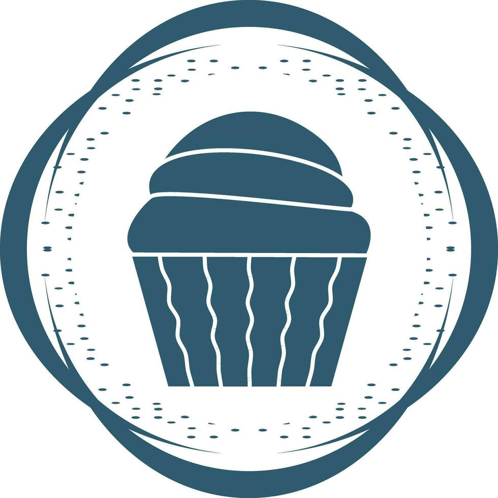 Creme-Muffin-Vektorsymbol vektor