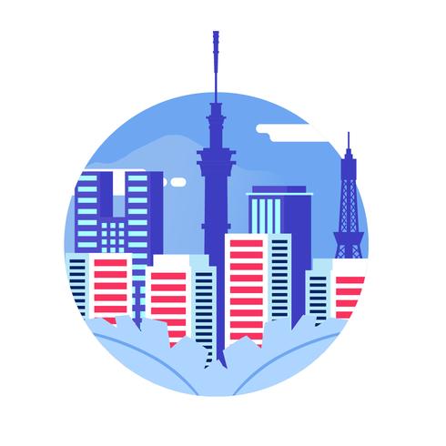 tokyo skyline vektor illustration