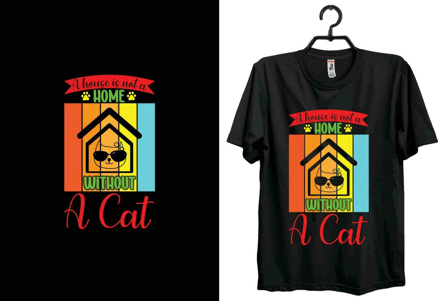 katt t-shirt design rolig gåva Artikel för katt älskare människor vektor