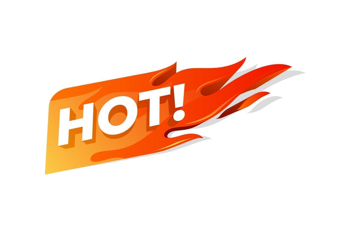 Hot Fire Zeichen, Promotion Fire Banner, Preisschild, Hot Sale, Angebot, Preis. vektor