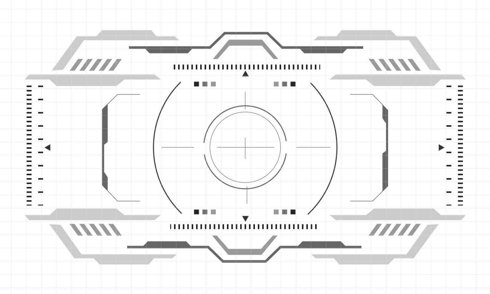 hud Sci-Fi Schnittstelle Bildschirm einfarbig Aussicht Design virtuell Wirklichkeit futuristisch Technologie Anzeige Vektor