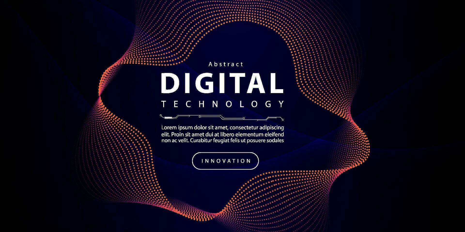 abstrakt digital teknologi trogen krets blå orange bakgrund, cyber vetenskap teknik, innovation kommunikation framtida, ai stor data, internet nätverk förbindelse, moln hi-tech illustration vektor