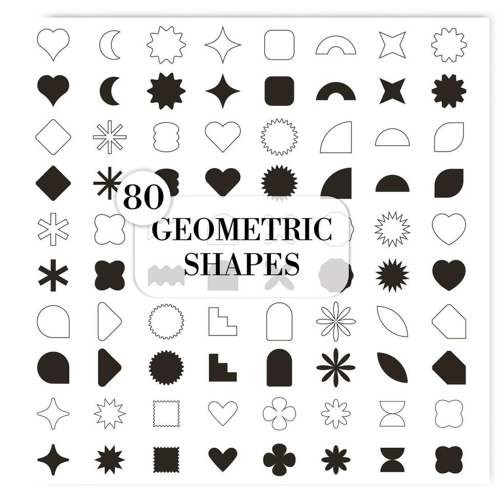 Sammlung von abstrakt geometrisch gestalten Symbol setzt zum Dekor Elemente vektor