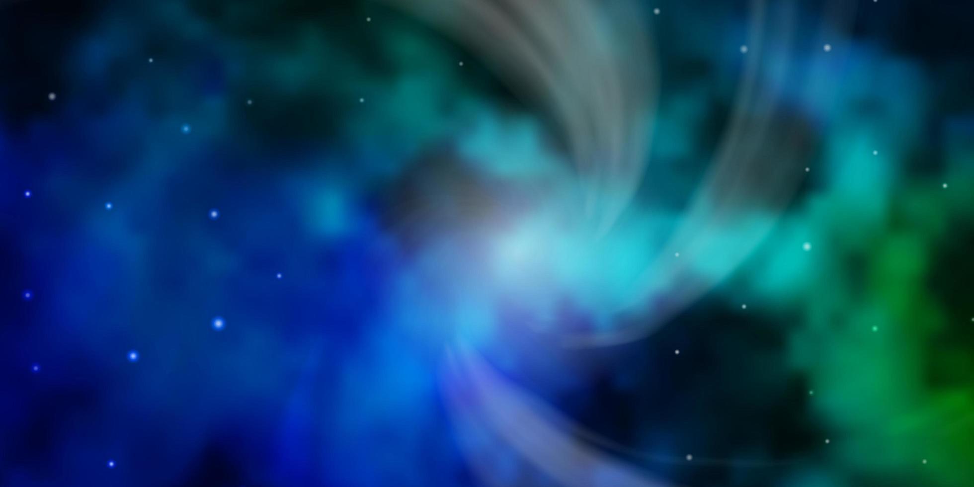 dunkelblaues grünes Vektormuster mit abstrakten Sternen vektor