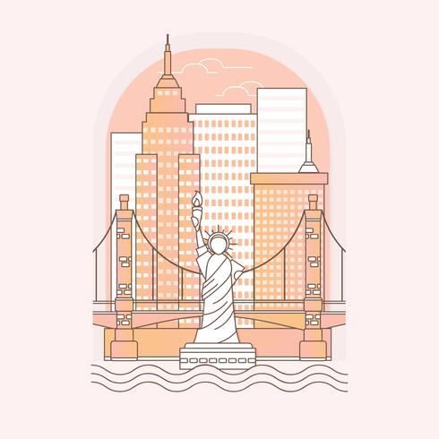 new york skiss illustration vektor