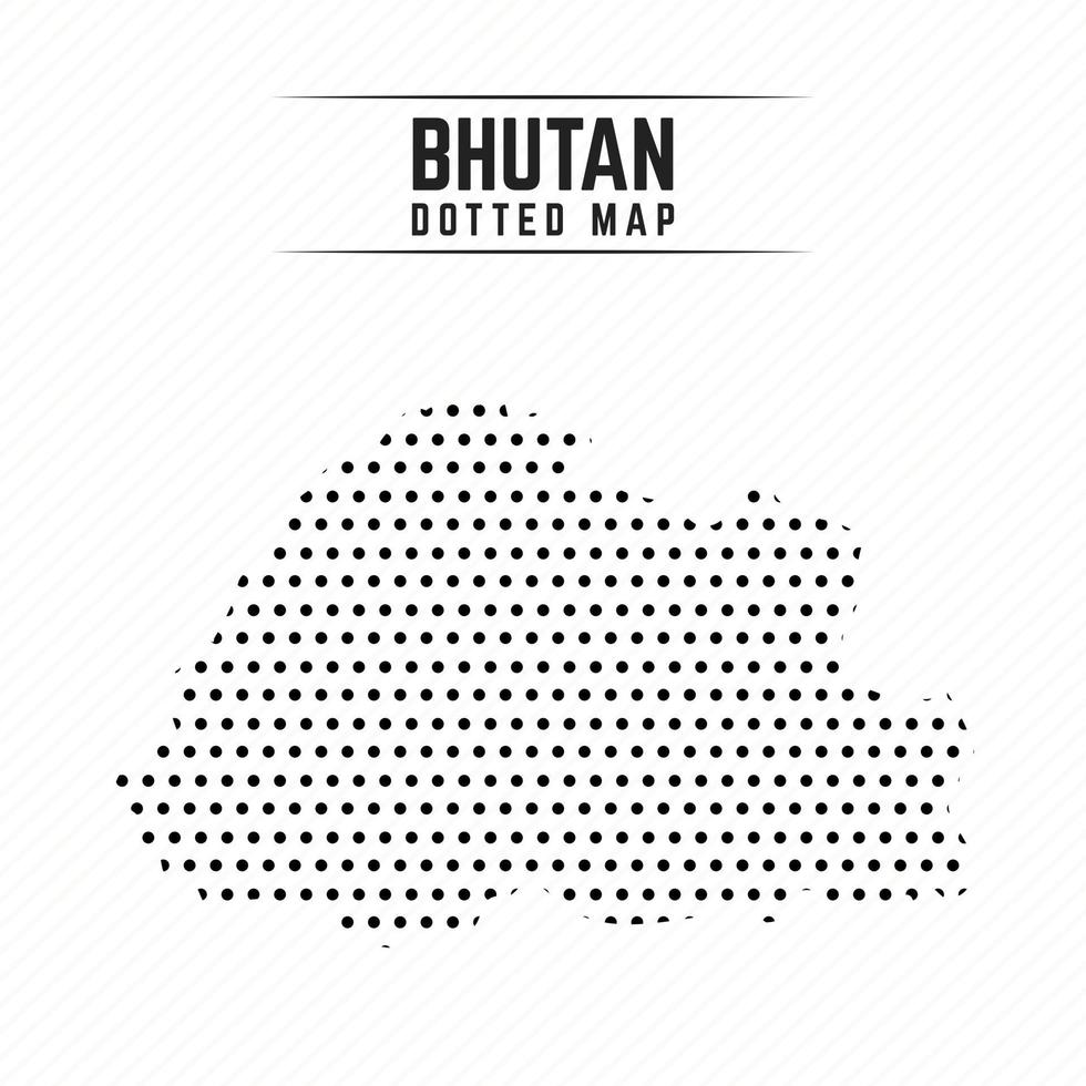 prickad karta över Bhutan vektor