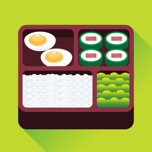 Japansk Box Lunch Vektor Illustration