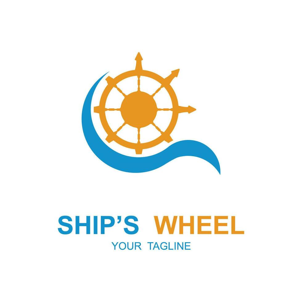 fartyg hjul logotyp vektor illustration design