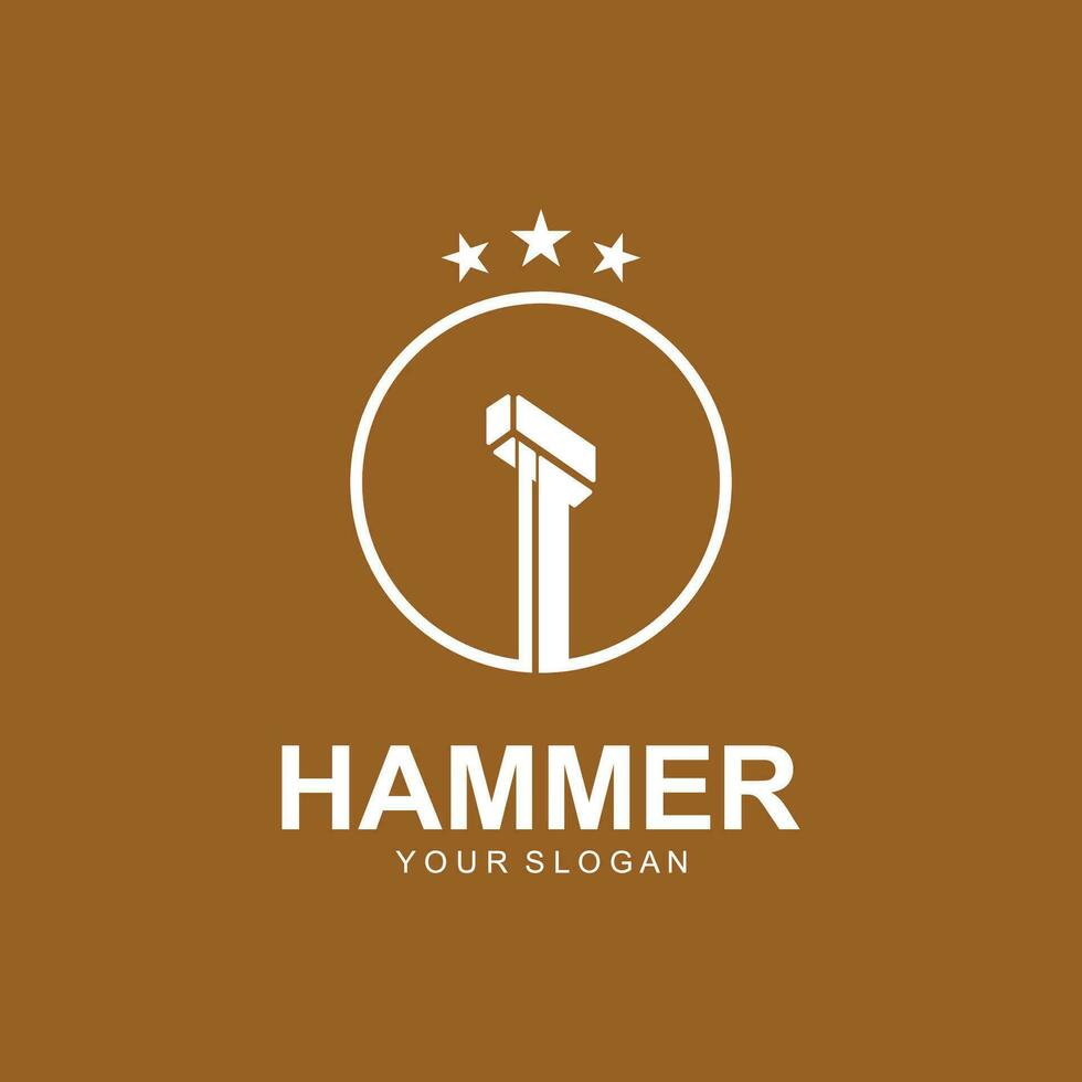 Hammer-Logo-Vektor-Illustration-design vektor