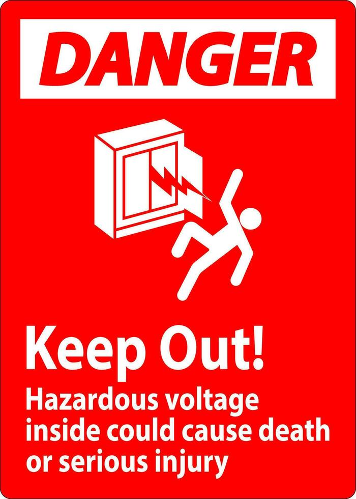 Achtung Zeichen behalten aus gefährlich Stromspannung innen, könnte Ursache Tod oder ernst Verletzung vektor