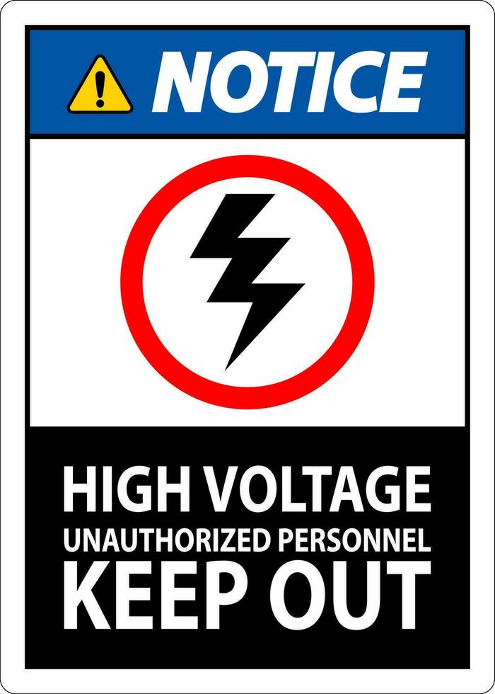 beachten Zeichen hoch Stromspannung nicht autorisiert Personal behalten aus vektor