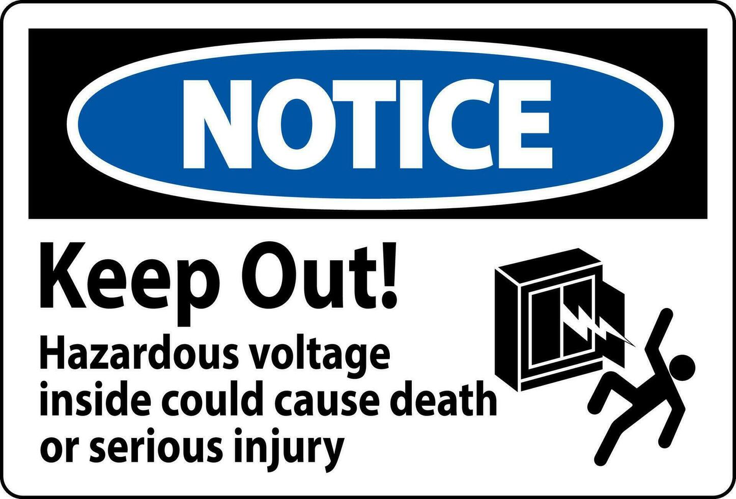 beachten Zeichen behalten aus gefährlich Stromspannung innen, könnte Ursache Tod oder ernst Verletzung vektor