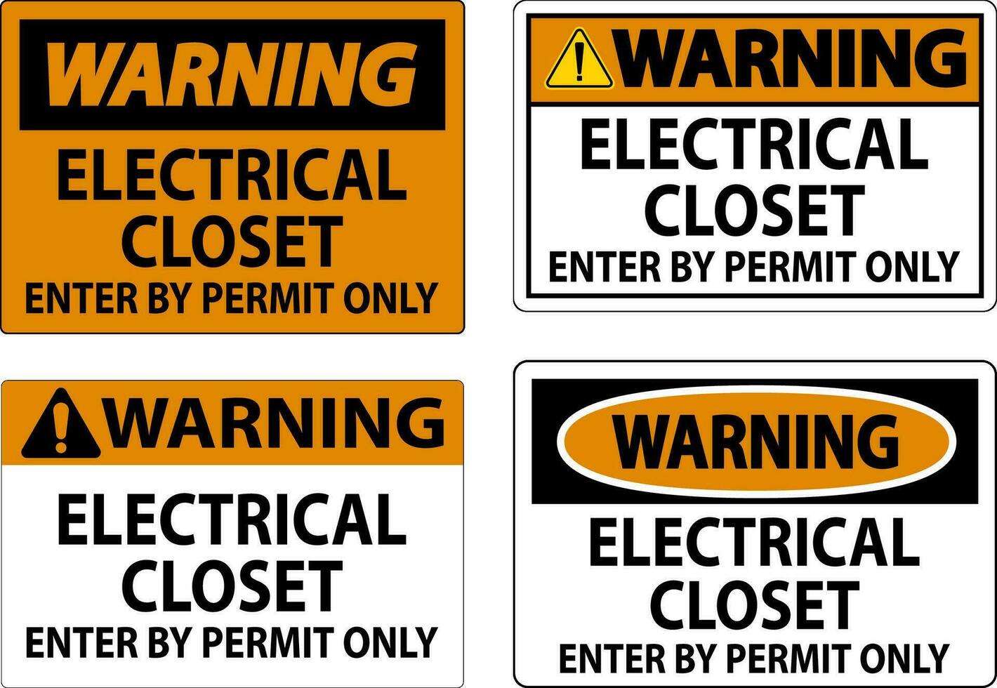 varning tecken elektrisk garderob - stiga på förbi tillåta endast vektor