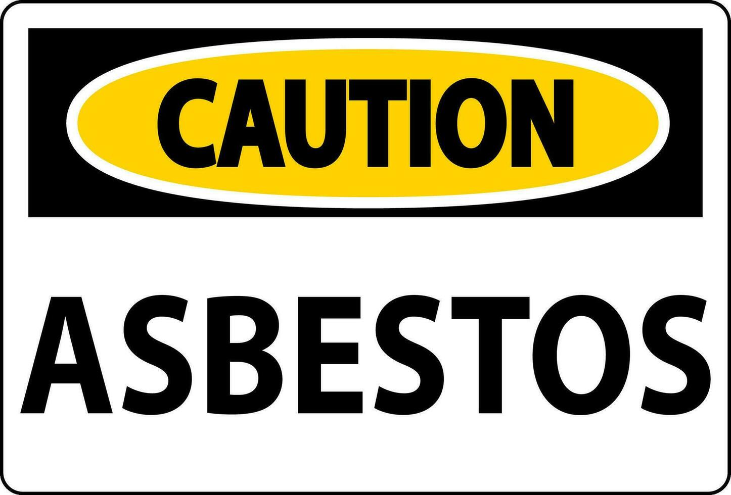 asbest varning tecken asbest fara område auktoriserad personal endast vektor