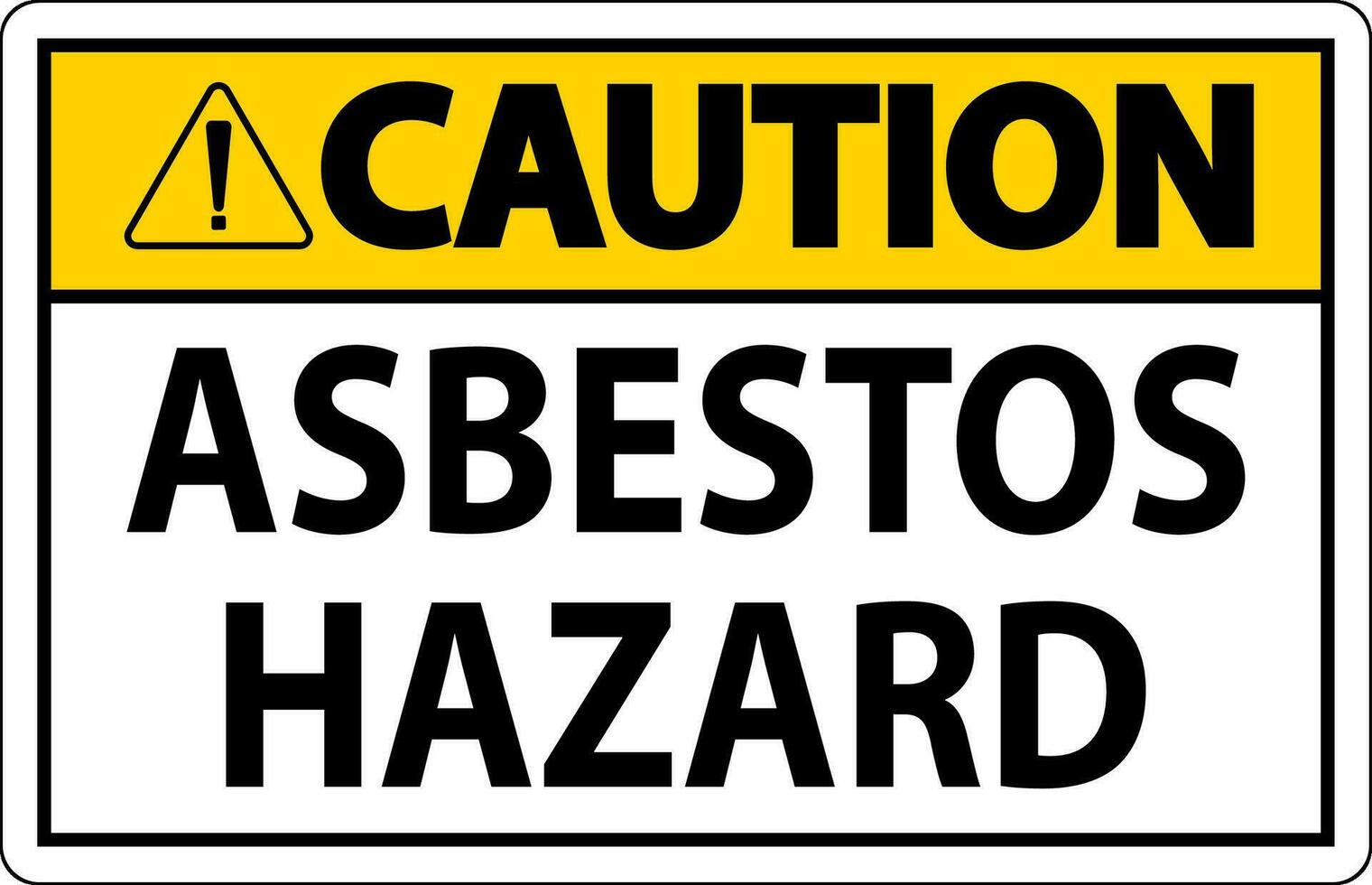 Asbest Vorsicht Zeichen Asbest Gefahr Bereich autorisiert Personal nur vektor