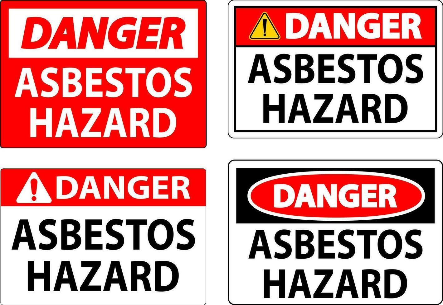 Asbest Achtung Zeichen Asbest Gefahr Bereich autorisiert Personal nur vektor