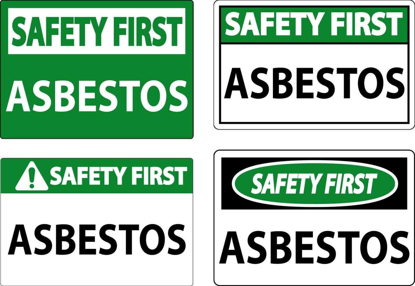 Asbest Sicherheit zuerst Zeichen Asbest Gefahr Bereich autorisiert Personal nur vektor