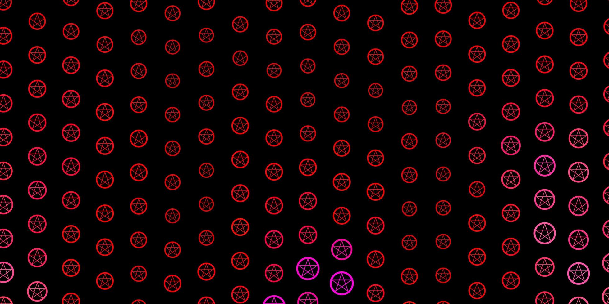 dunkelrosa roter Vektorhintergrund mit mysteriösen Symbolen vektor