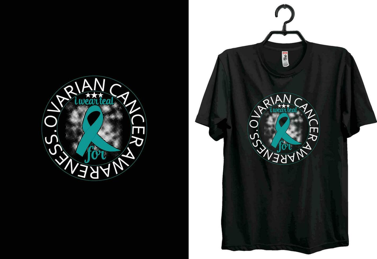 äggstockar cancer t-shirt design. typografi t-shirt design. beställnings- t-shirt design. värld cancer t-shirt design vektor