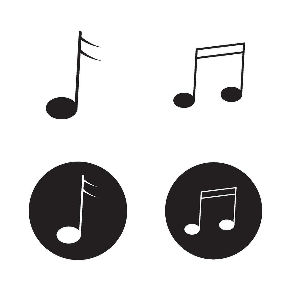 Symbolvektor für Musiknotizen vektor