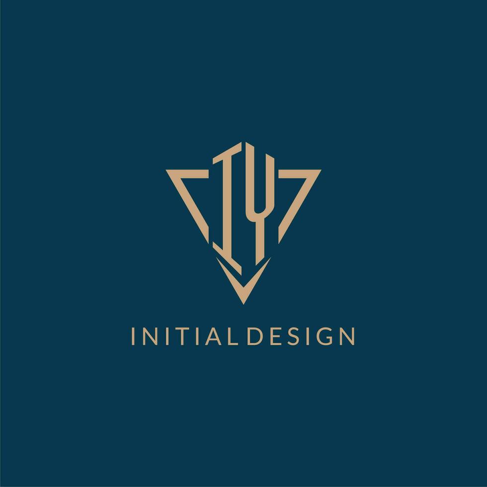 iy Logo Initialen Dreieck gestalten Stil, kreativ Logo Design vektor