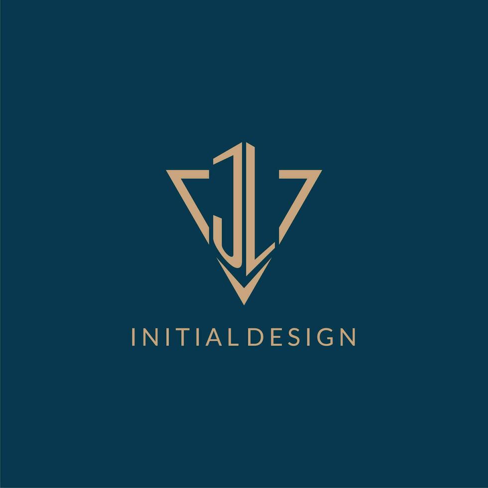 jl logotyp initialer triangel form stil, kreativ logotyp design vektor