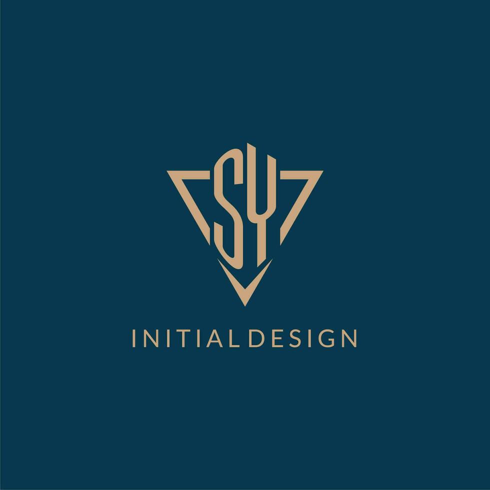 sy Logo Initialen Dreieck gestalten Stil, kreativ Logo Design vektor