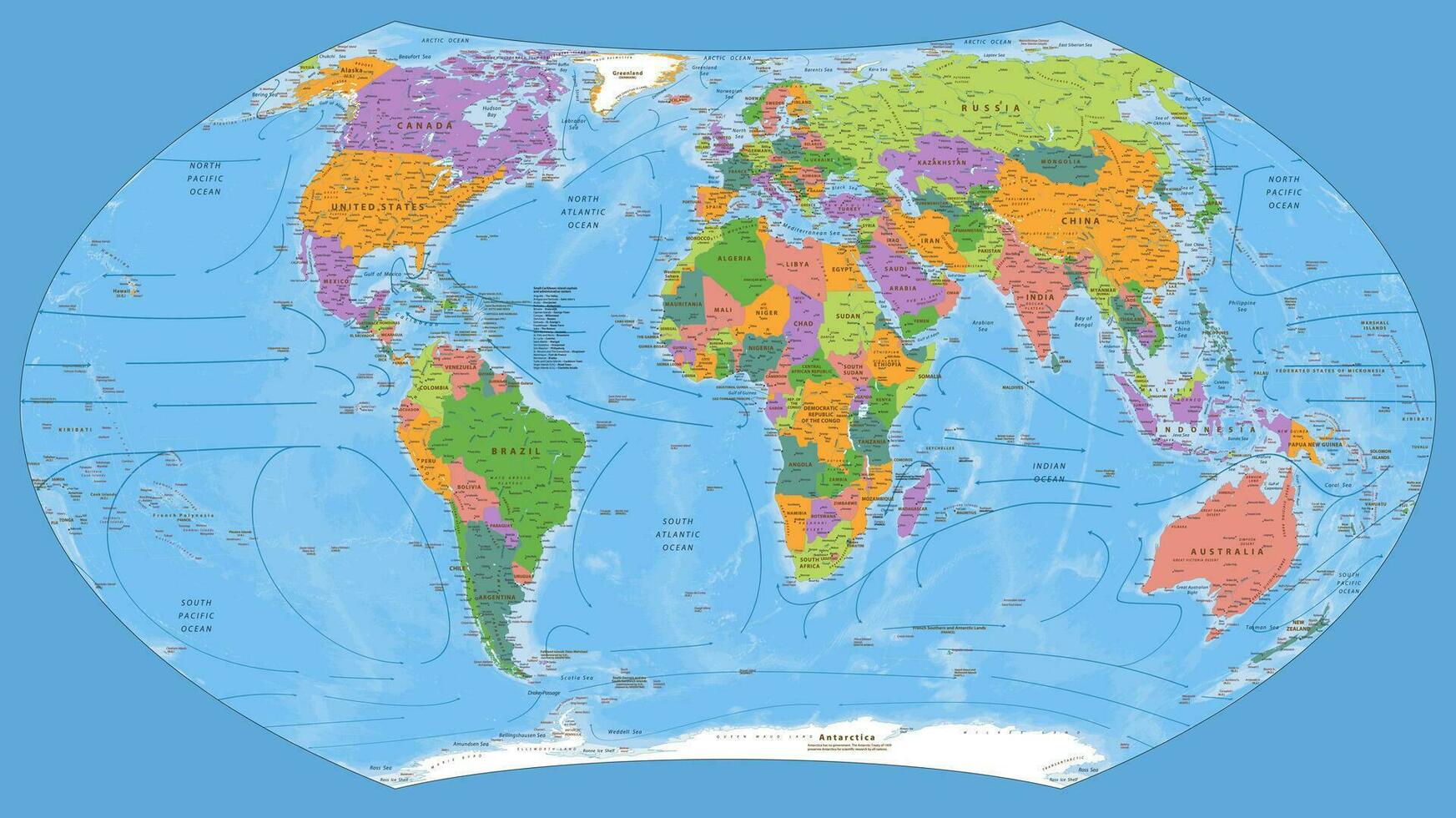 politisk värld Karta wagner vii utsprång vektor