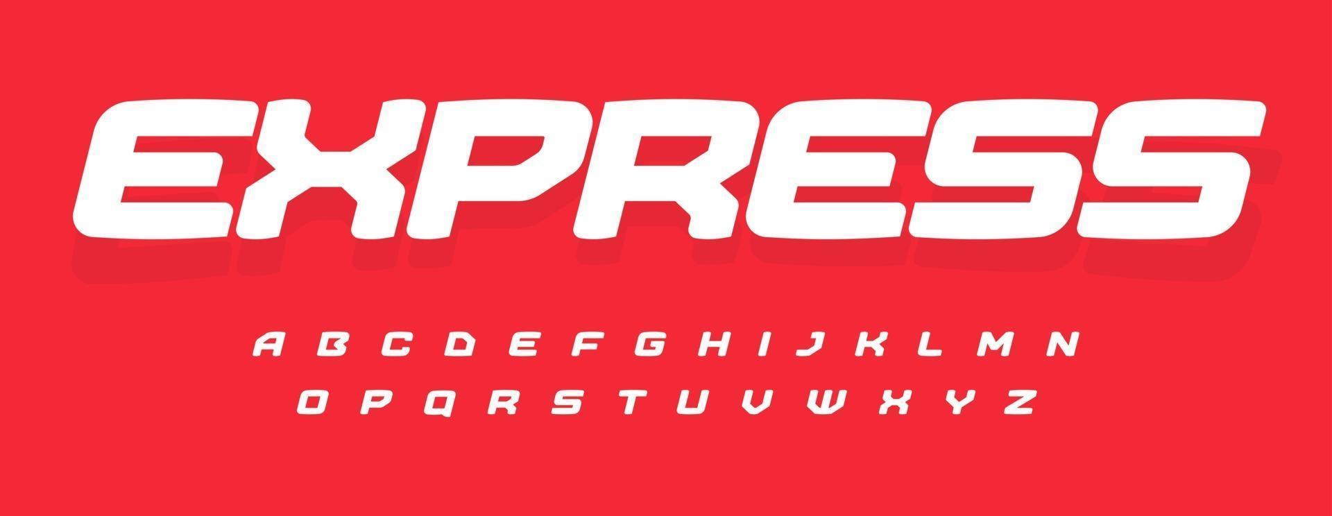 modernes alphabet für lieferung, sport oder automobil. Tolle Schriftart für modernes dynamisches Logo, Überschrift, Monogramm, Schrift und Typografie. fette breite Buchstaben, typografisches Design des Vektors vektor