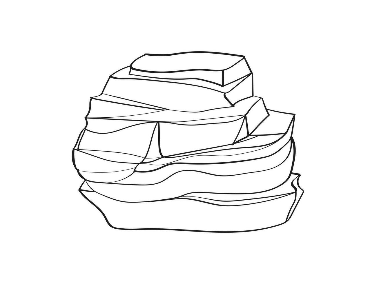 vektor sten mineral linje ikon. stenar och kristaller från geologisk insättningar element