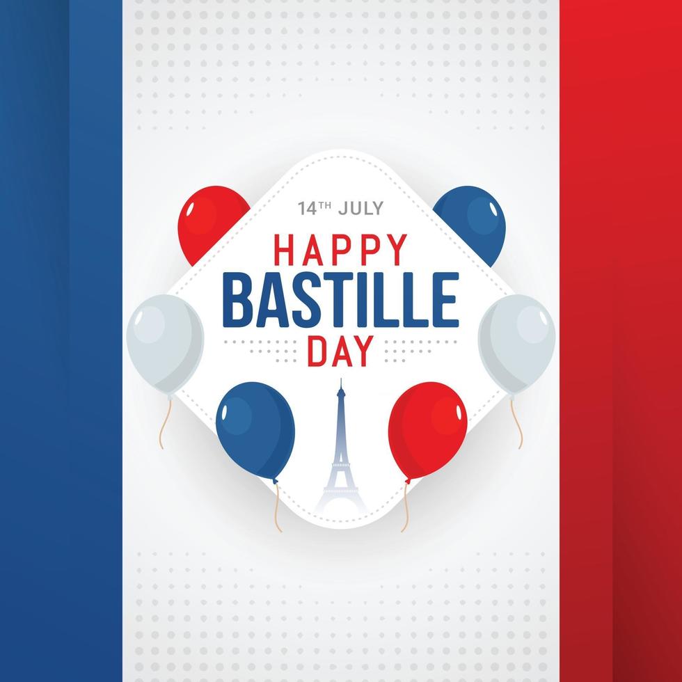 Happy Bastille Day Banner Feier in Frankreich vektor