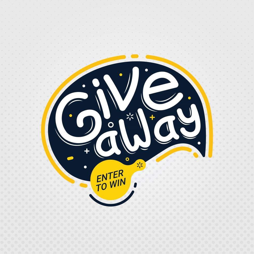 Giveaway und nimm teil, um eine Banner-Design-Vorlage zu gewinnen vektor