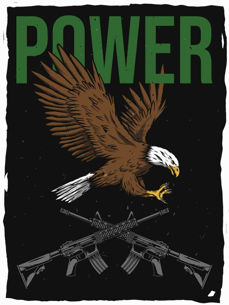 Militär- Poster Design mit Adler Illustration vektor