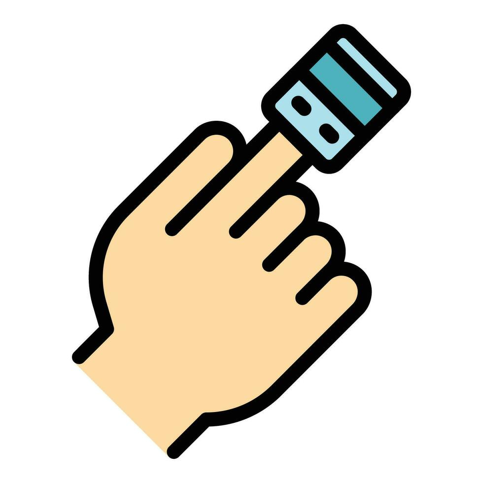 finger oximeter ikon vektor platt
