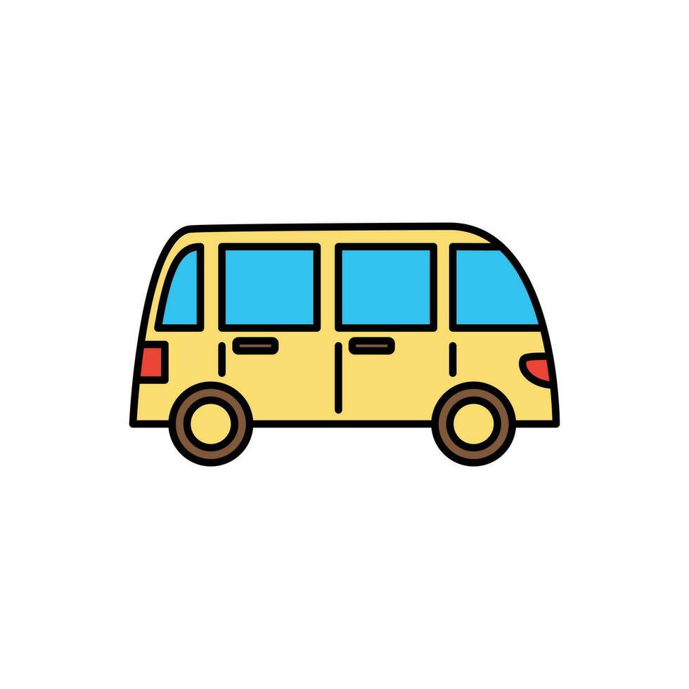 süß Karikatur Farbe umrissen Transport Fahrzeug Symbol vektor