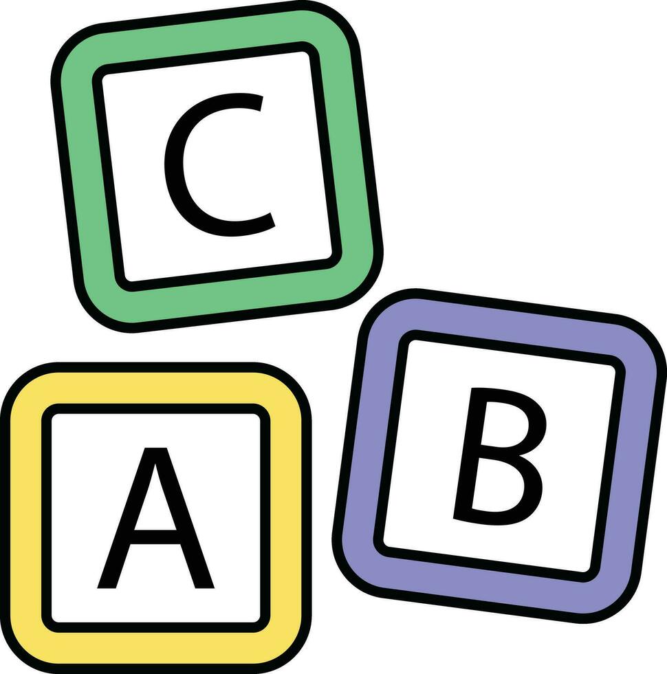 Alphabet Farbe Gliederung Symbole Design Stil vektor