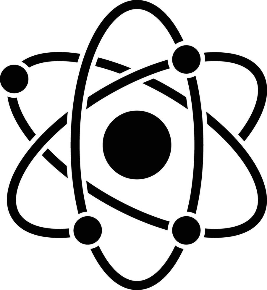 Atom Glyphe Symbole Design Stil vektor