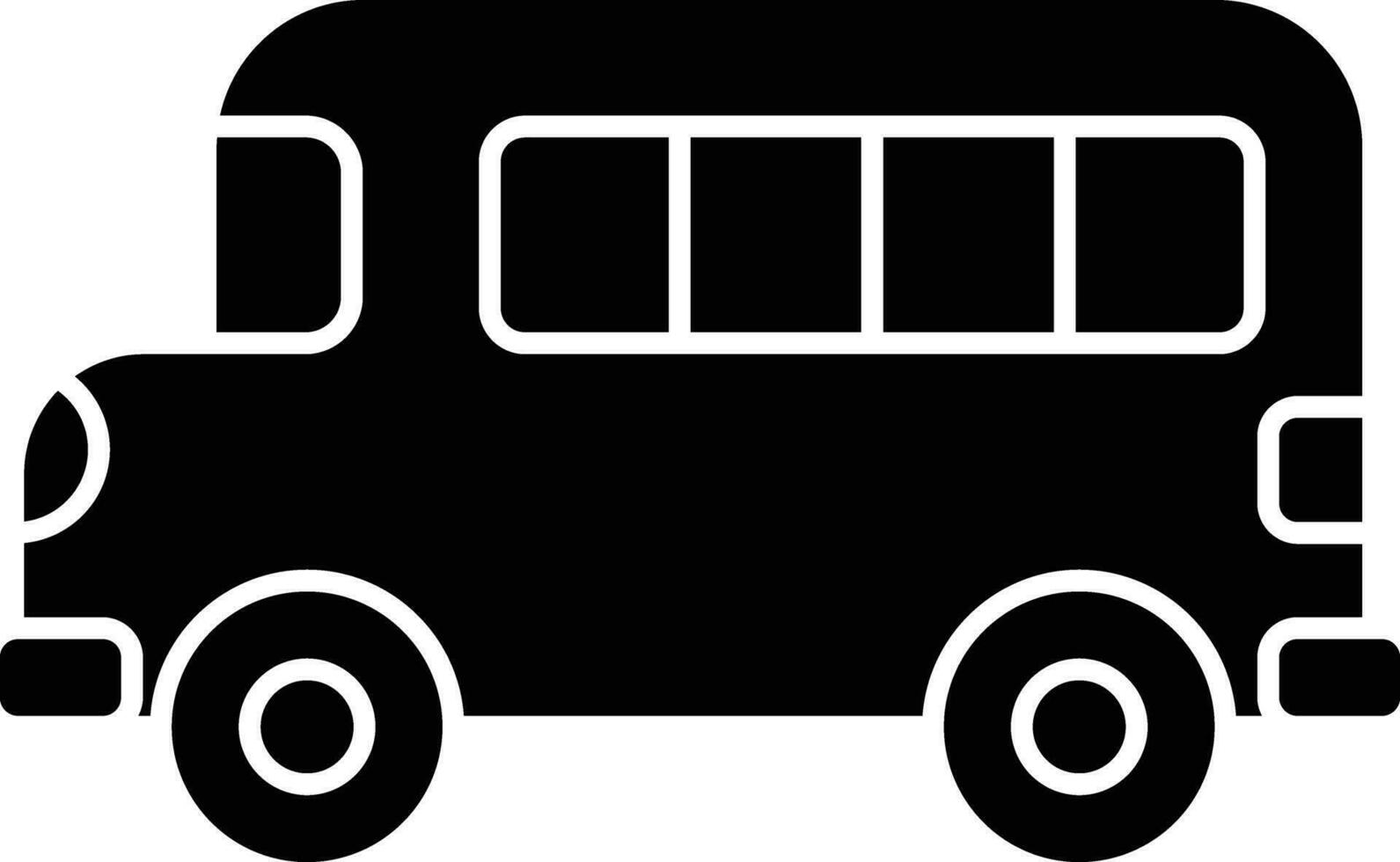 skola buss glyf ikoner design stil vektor