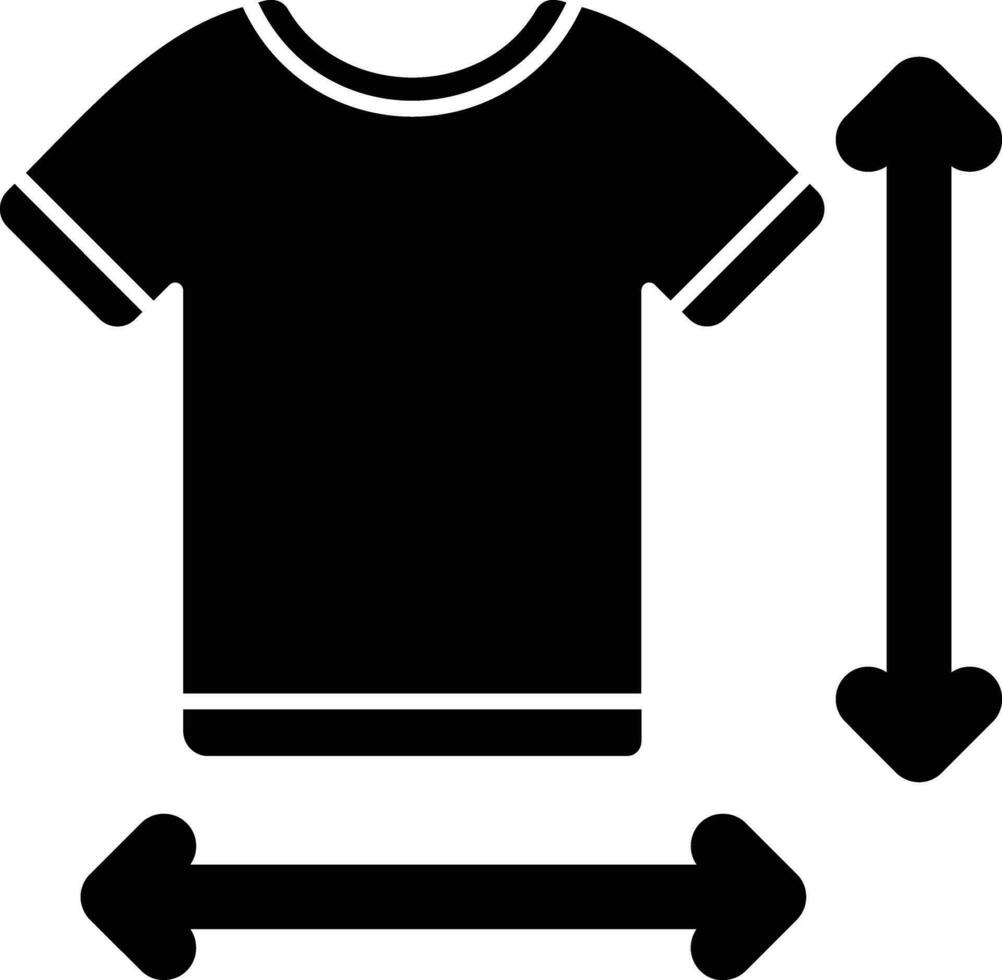 skjorta storlek glyf ikon design stil vektor