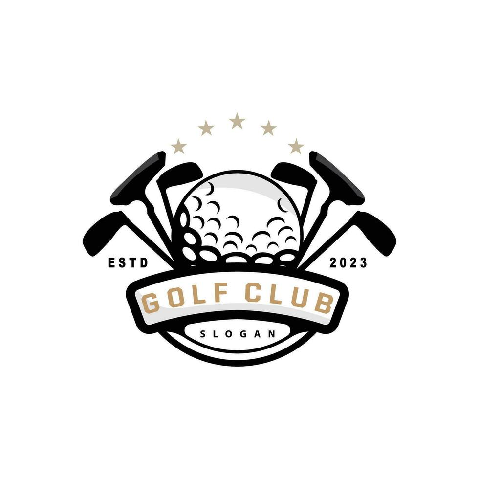 Golf Logo, Ball Spiel Sport Verein Mannschaft Golf, Spiel Turnier Design, Symbol Vorlage Illustration vektor