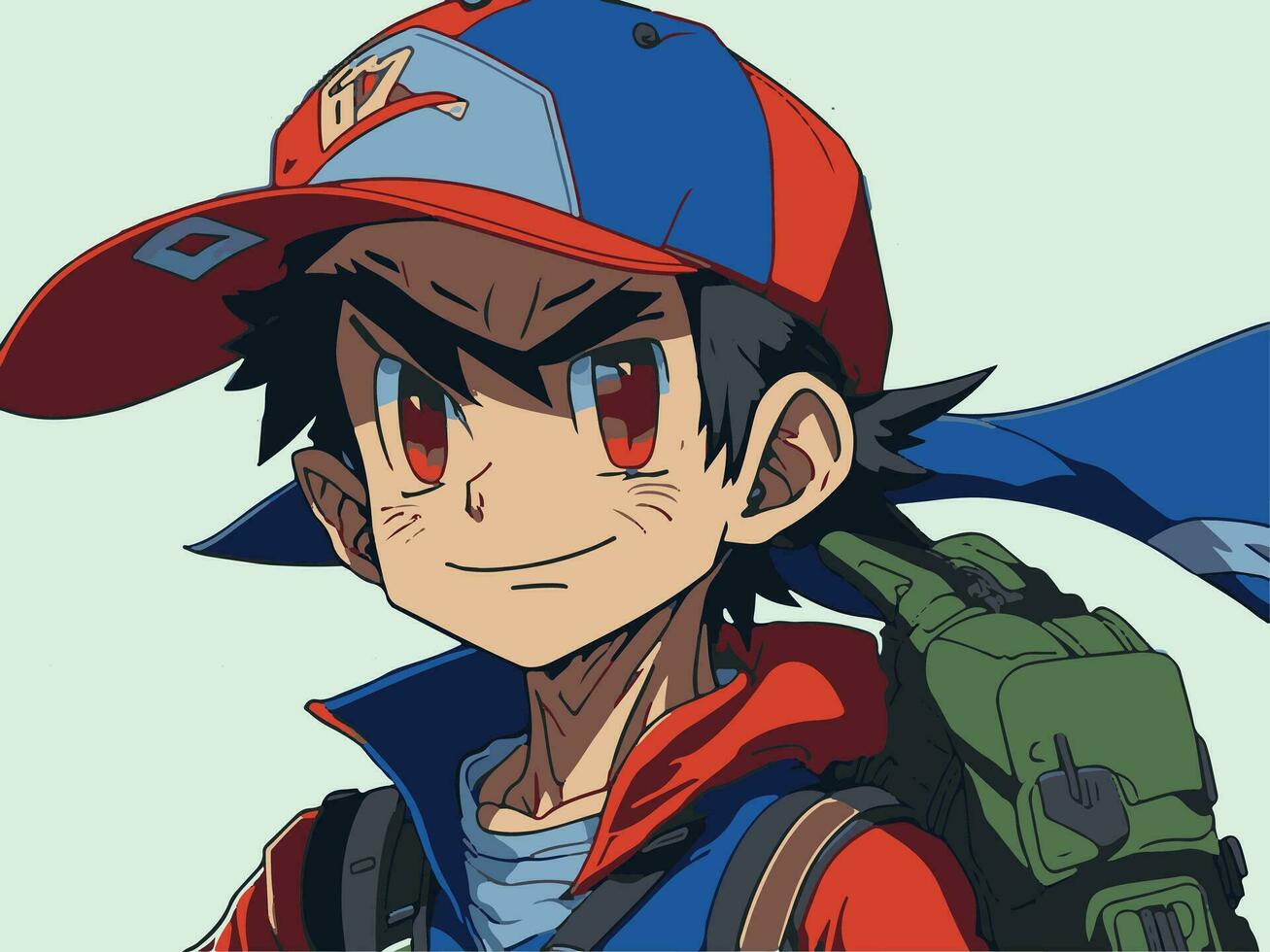 Asche Ketchum, einschiffen auf ein legendär Reise durch das Pokémon Universum, meistern Kämpfe, Gebäude Freundschaften, und definieren ein heroisch Erbe vektor