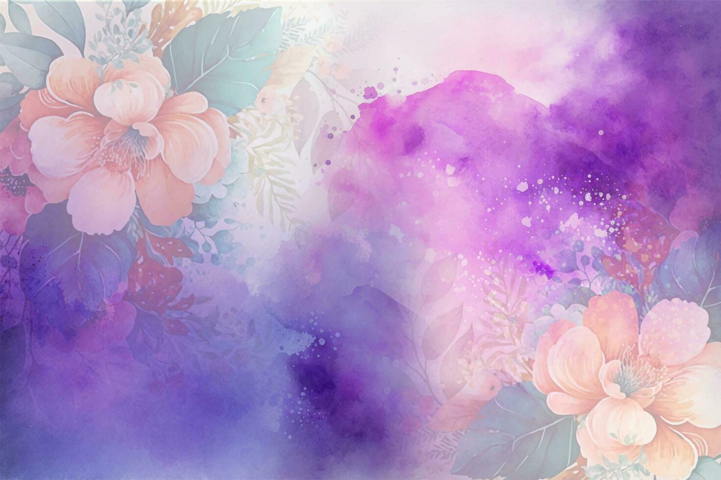 bakgrund blomma vattenfärg teckning bakgrund för konst blomma och botanisk löv vektor
