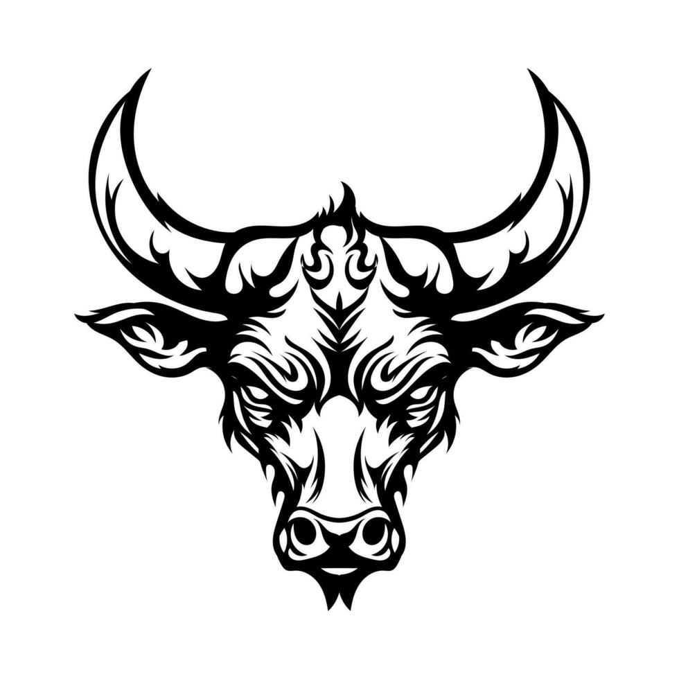 Bison Kopf Symbol isoliert auf Weiß Hintergrund. Design Element zum Tätowierungen, Poster, T-Shirt, Emblem, Zeichen vektor